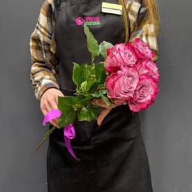Букет из 5 розовых роз Эквадор 50см	