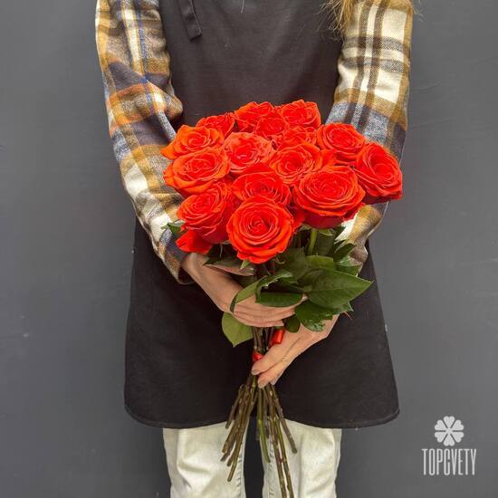Букет из 13 красных роз Эквадор 50см	