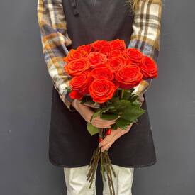 Букет из 13 красных роз Эквадор 50см	