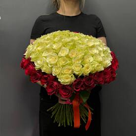 Букет из 101 роз в виде сердца