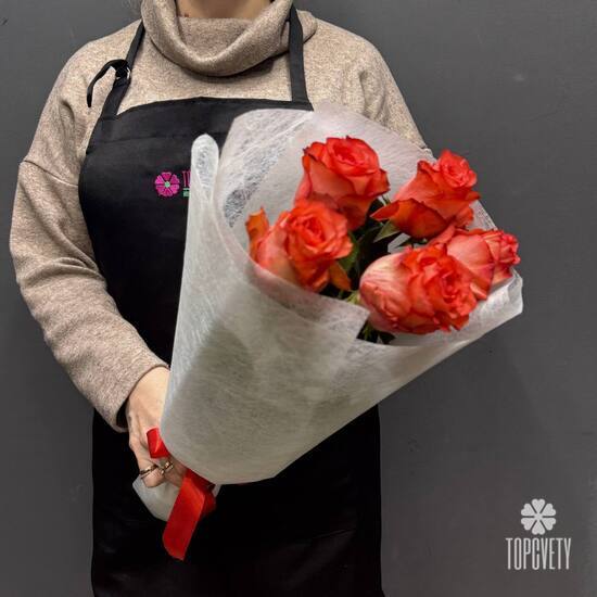 Букет из 5 роз Эквадор 50см