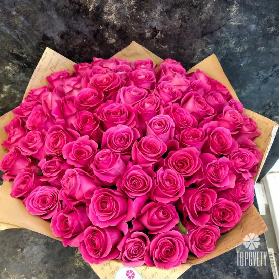 Букет из 55 розовых роз Пинк Флойд 
