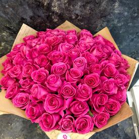 Букет из 55 розовых роз Пинк Флойд 