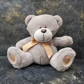 Игрушка Серый мишка с бантом 20см