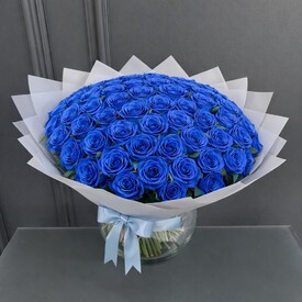 101 синяя роза Кения 40см