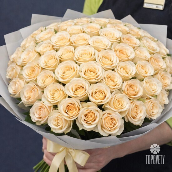 Букет из 101 чайной розы Кения 40см