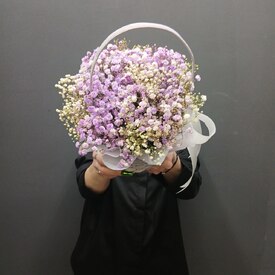 Композиция из 7 гипсофил в корзинке 