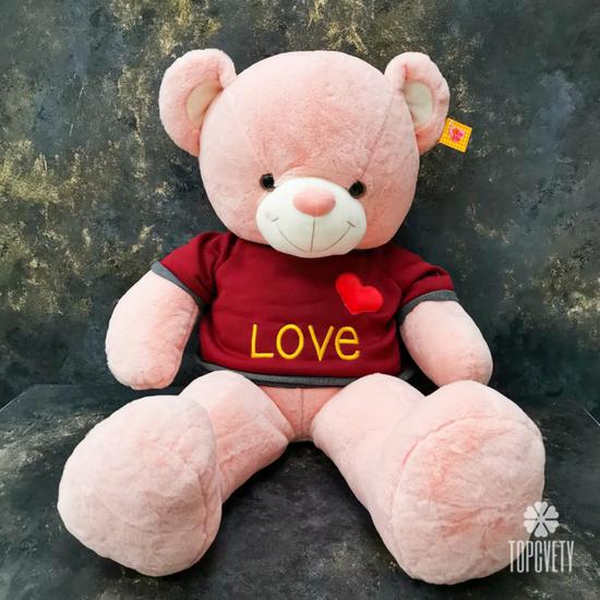 Игрушка Розовый мишка в кофте 100см