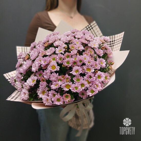 Букет из 21 кустовой хризантемы Сантинии