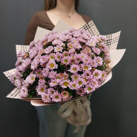 Букет из 21 кустовой хризантемы Сантинии