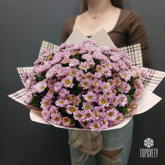 Букет из 21 кустовой хризантемы Сантинии