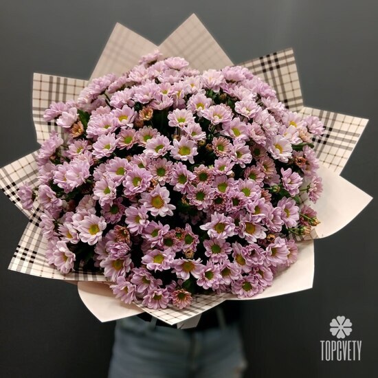 Букет из 21 кустовой хризантемы Сантинии