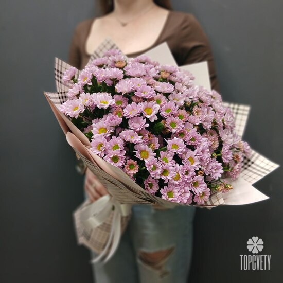 Букет из 21 кустовой хризантемы Сантинии