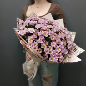 Букет из 21 кустовой хризантемы Сантинии