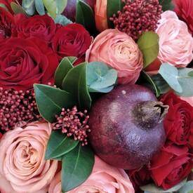 Букет из роз, гербер и альстромерий