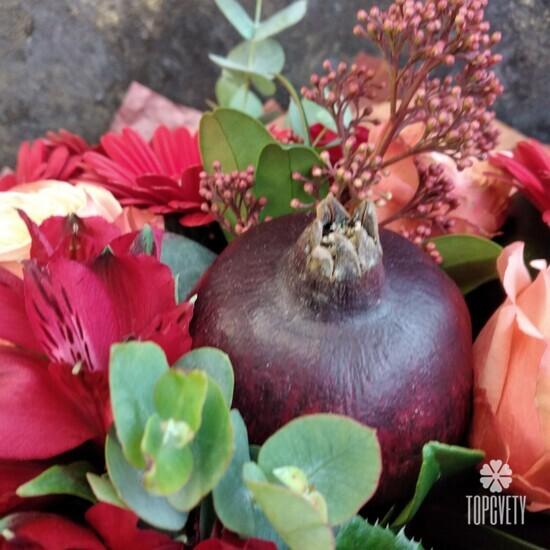 Букет из роз, гербер и альстромерий