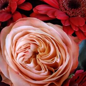 Букет из роз, гербер и альстромерий