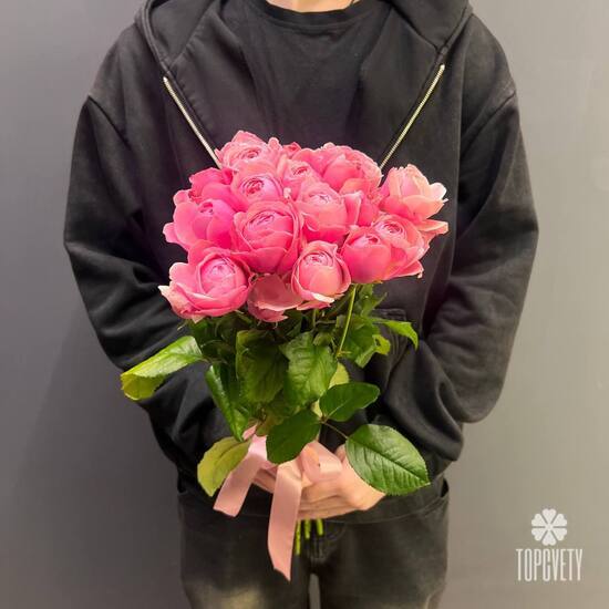 Букет из 5 кустовых пионовидных роз 50см