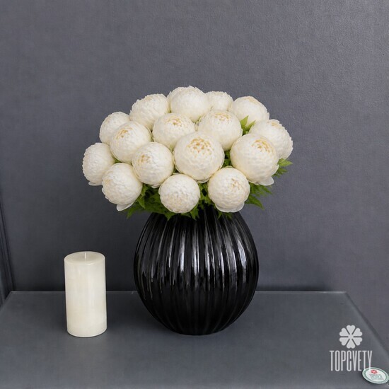 Букет из 19 белых пионов Дюшес