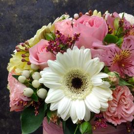 Букет из гербер, роз и орхидей в коробке