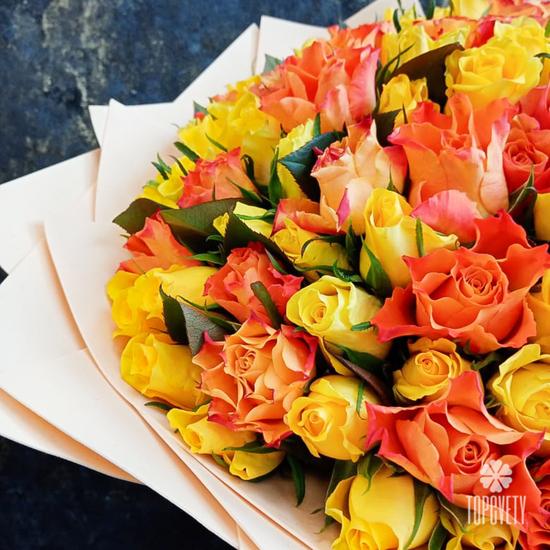 Букет из 101 розы микс 40см