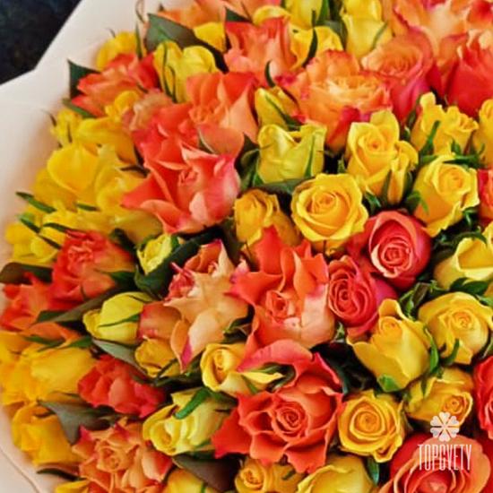 Букет из 101 розы микс 40см