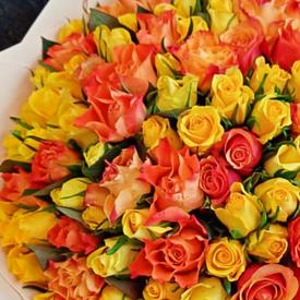 Букет из 101 розы микс 40см