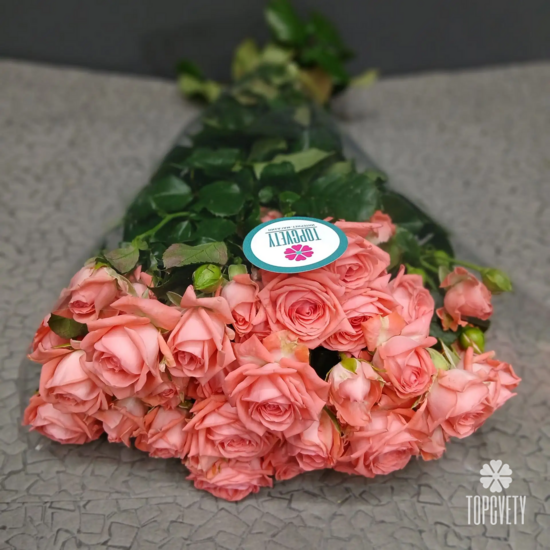 Пачка кустовых роз 50 см (10шт)	