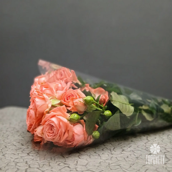 Пачка кустовых роз 50 см (10шт)	