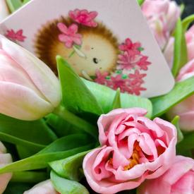 Букет из 35 розовых пионовидных тюльпанов 