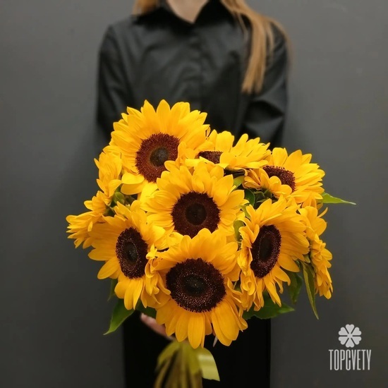 Букет из 9 подсолнухов