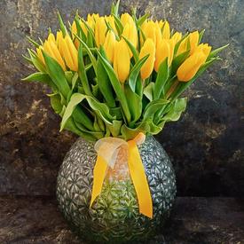 Букет из 51 желтого тюльпана