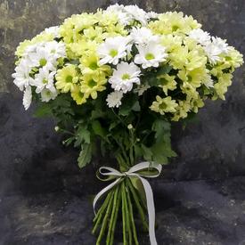 Букет из 15 кустовых хризантем микс