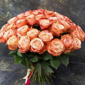 Букет из 35 пионовидных роз Кахала 60см