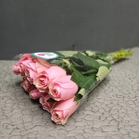 Пачка розовых  роз 50 см (10шт)