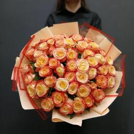 Букет из 51 розы Кабарет 50см
