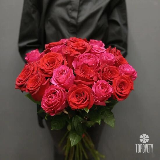 Букет из 25 роз микс 50см