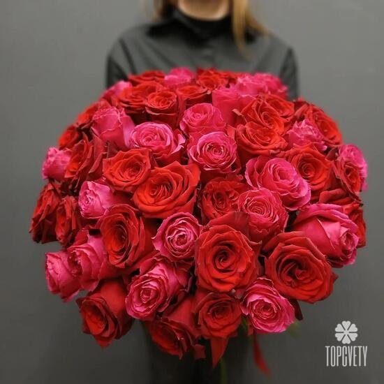 Букет из 51 розы микс 50см