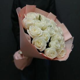  Букет из 21 розы Плайя Бланка 50см