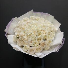  Букет из 51 розы Плайя Бланка 50см