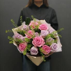 Букет из 15 роз микс 50см