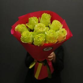 Букет из 9 роз Лимонад 50см