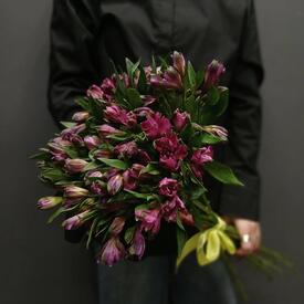 Букет из 15 фиолетовых альстромерий 