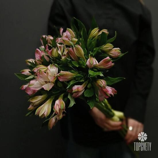 Букет из 7 розовых альстромерий
