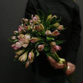 Букет из 7 розовых альстромерий