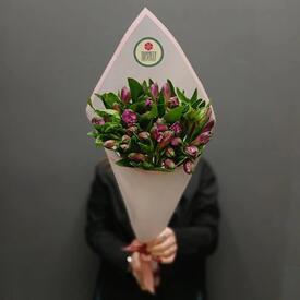 Букет из 5 фиолетовых альстромерий 