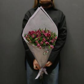 Букет из 9 фиолетовых альстромерий