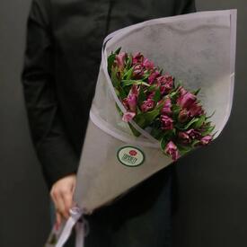 Букет из 9 фиолетовых альстромерий