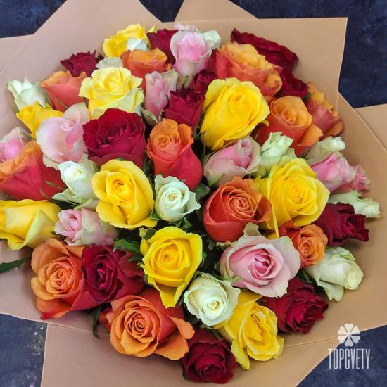 Букет из 51 розы микс 40см