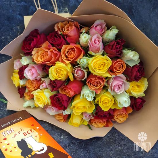 Букет из 51 розы микс 40см